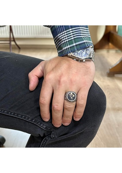 Haç Yüzük - Erkek 925 Ayar Gümüş Hristiyan Yüzüğü - Isa Yüzüğü modelleri