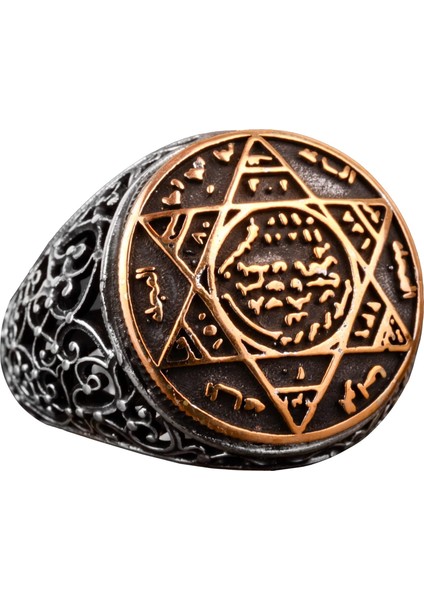 Süleyman Mührü Yüzüğü, Vintage Yüzük, 925 Ayar Gümüş Yüzük Erkekler Için