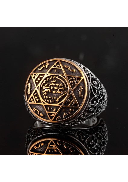 Süleyman Mührü Yüzüğü, Vintage Yüzük, 925 Ayar Gümüş Yüzük Erkekler Için fiyatları