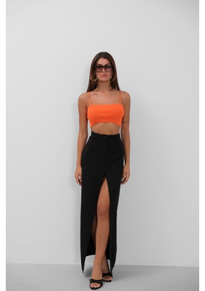 Ince Askılı Crop Top