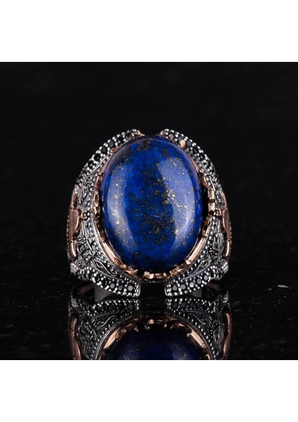 El Yapımı Lapis Lazuli Taş Yüzük, Gümüş Camii Yüzük, 925 Ayar Sert Gümüş Erkek Yüzük - Bilgelik ve Tasarımı modelleri