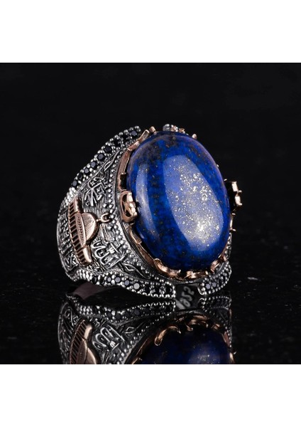 El Yapımı Lapis Lazuli Taş Yüzük, Gümüş Camii Yüzük, 925 Ayar Sert Gümüş Erkek Yüzük - Bilgelik ve Tasarımı