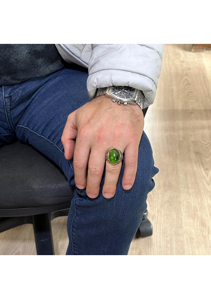 Peridot Yapay Taş Yüzük, Sailor Anchor Gümüş Yüzük, 925K Sterlin Gümüş Yapay Taş Yüzükler - Çeşitli & Farklı Koleksiyon modelleri