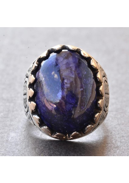 Doğal Cabochon Safir Taşlı, Erkekler Için 925 Ayar Gümüş Yüzük fiyatları