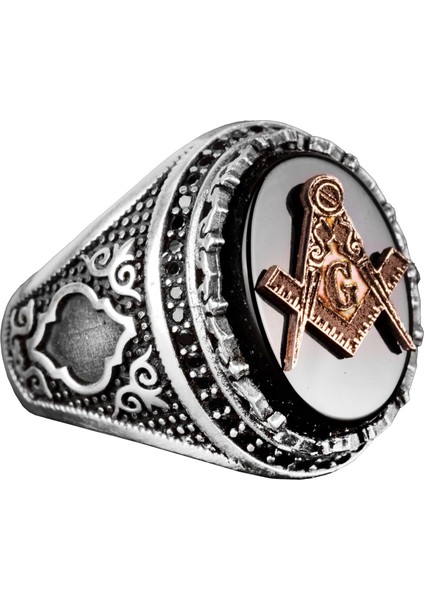 Mason Yüzüğü, 925 Ayar Gümüş Yüzük, Şık Yüzük, El Yapımı Yüzük, Onun Için Hediye