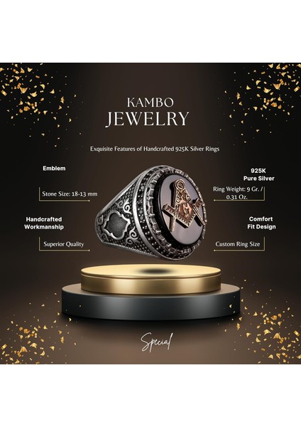 Mason Yüzüğü, 925 Ayar Gümüş Yüzük, Şık Yüzük, El Yapımı Yüzük, Onun Için Hediye fiyatları