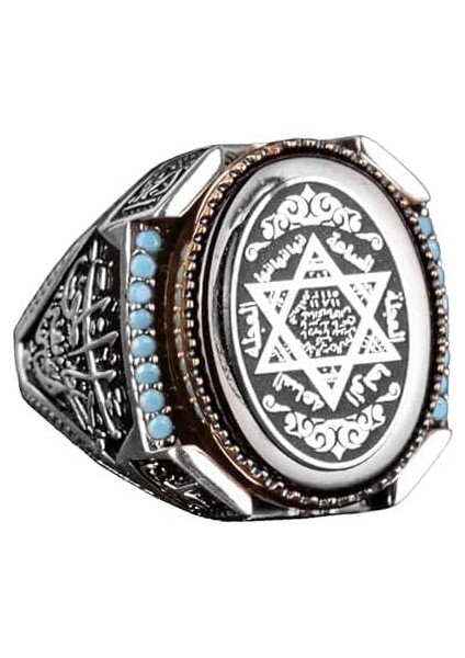 Davud Yıldız Yüzüğü, Süleyman Mührü Yüzüğü, 925K Katı Gümüş Yüzük (Özelleştirilebilir)