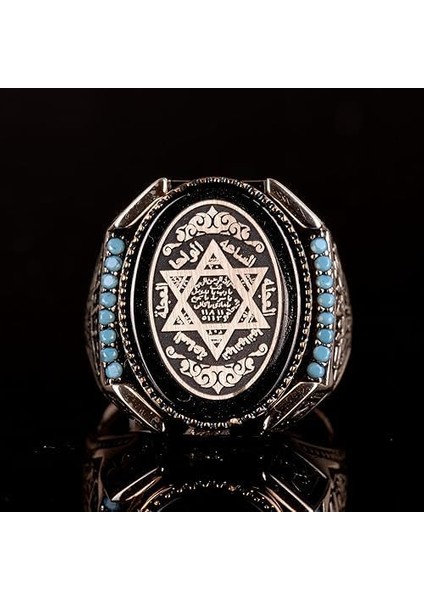 Davud Yıldız Yüzüğü, Süleyman Mührü Yüzüğü, 925K Katı Gümüş Yüzük (Özelleştirilebilir) fırsatları