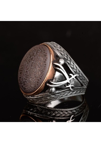 Hematit Taş Yüzük, Kılıç Yüzüğü, Islami Gümüş Erkek Yüzüğü, 925 Ayar Gümüş Yüzük indirimleri