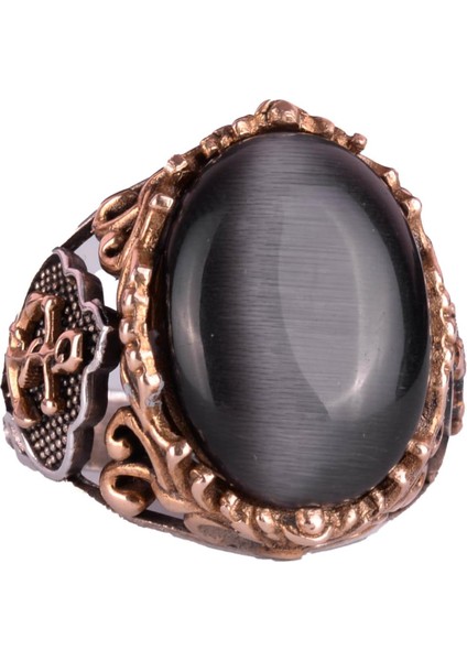 Siyah Kedi Gözlü Oluşturulmuş Taş Yüzük, 925 Ayar Gümüş Yaratılmış Taş Yüzükler - Çeşitli, Denizci Çapa Gümüş Yüzük Koleksiyonu