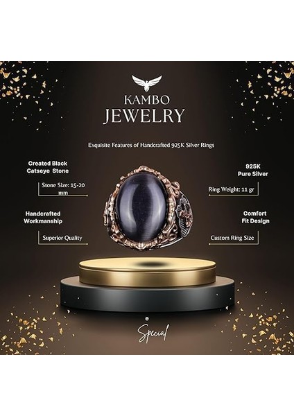 Siyah Kedi Gözlü Oluşturulmuş Taş Yüzük, 925 Ayar Gümüş Yaratılmış Taş Yüzükler - Çeşitli, Denizci Çapa Gümüş Yüzük Koleksiyonu fiyatları
