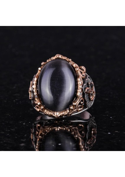 Siyah Kedi Gözlü Oluşturulmuş Taş Yüzük, 925 Ayar Gümüş Yaratılmış Taş Yüzükler - Çeşitli, Denizci Çapa Gümüş Yüzük Koleksiyonu fırsatları