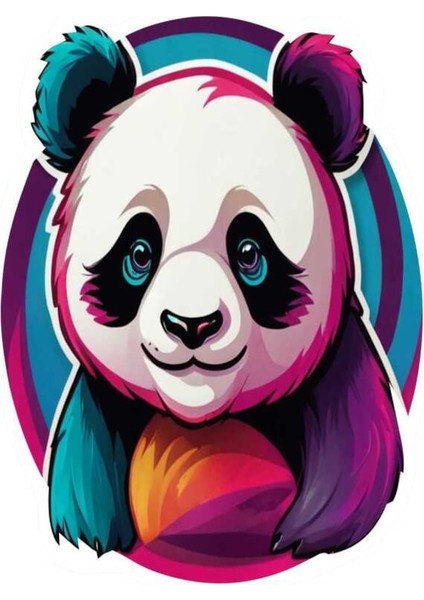 5 Adet 9x9 cm Sevimli Panda Sticker Araba Motor Laptop Kask Sticker
