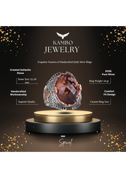 925 Ayar Gümüş Islami Erkek Yüzük, Sultanit Taşlı Yüzük fiyatları