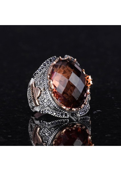 925 Ayar Gümüş Islami Erkek Yüzük, Sultanit Taşlı Yüzük fırsatları