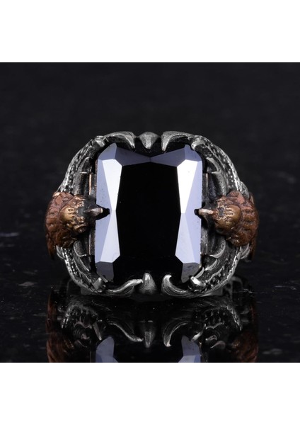 Erkekler Için Kartal Sembolü Taş Yüzük, El Yapımı 925 Ayar Gümüş Yüzük - Koruma Sembolü (Oluşturulmuş Oniks) fırsatları