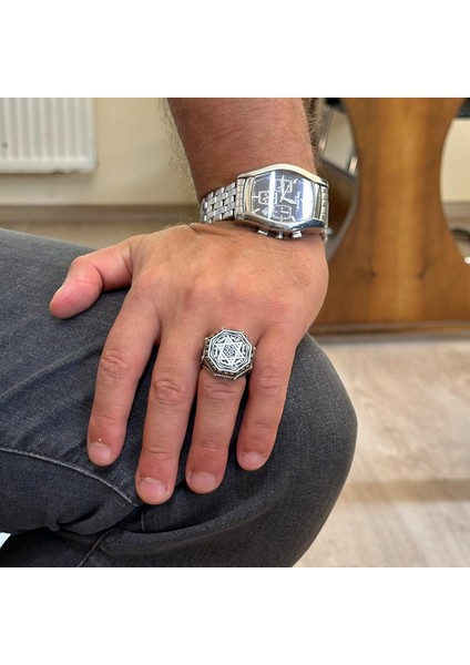 Sekizgen Tasarım - Yüzük - El Yapımı 925 Ayar Gümüş Takı (Davud Yıldızı) modelleri