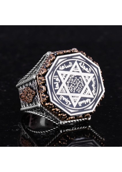 Sekizgen Tasarım - Yüzük - El Yapımı 925 Ayar Gümüş Takı (Davud Yıldızı) indirimleri