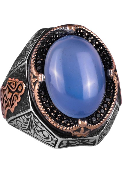 Chalcedon Taşlı Yüzük - 925 Ayar Gümüş Yüzük