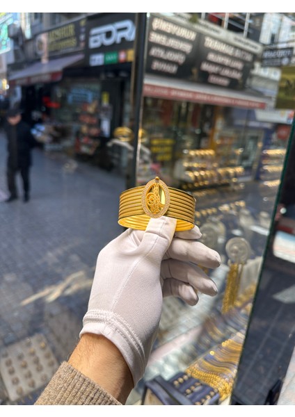 14 Ayar Altın Tuğralı Kelepçe Bilezik modelleri