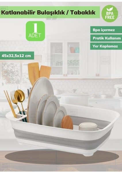 Pratik Katlanabilir Tabaklık Katlanır Tabaklık Silikon Bulaşıklık Bpa Free