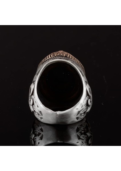 Mavi Yıldız Yüzük, Mavi Yapay Yüzük, 925 Ayar Gümüş, Ay Yıldız Erkek Yüzükleri, Gökyüzü Mavi Yüzük, Babalar Günü Hediyesi indirimleri