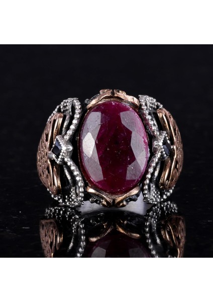 Doğal Yakut Taşlı Yüzük, 925 Ayar Gümüş Yüzük Erkekler Için, Özel Yüzük fiyatları