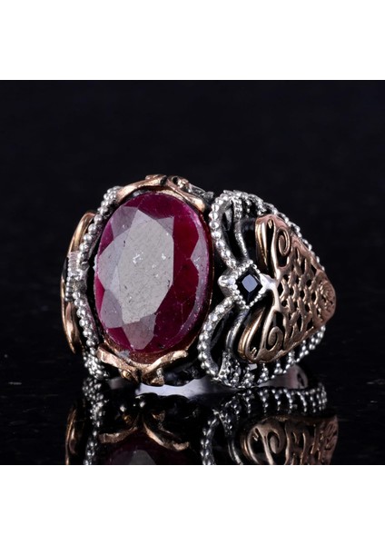 Doğal Yakut Taşlı Yüzük, 925 Ayar Gümüş Yüzük Erkekler Için, Özel Yüzük modelleri