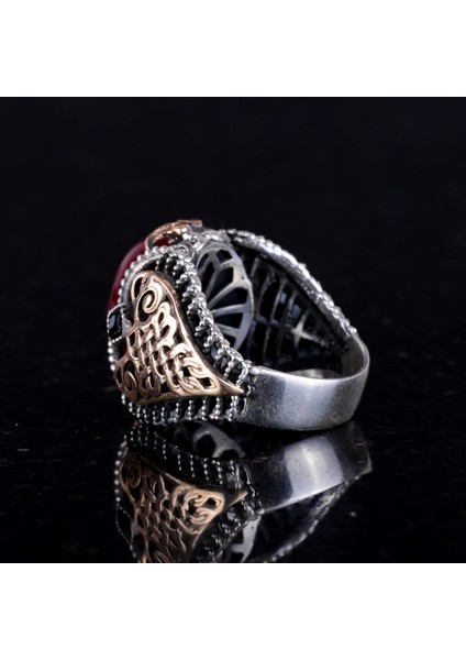 Doğal Yakut Taşlı Yüzük, 925 Ayar Gümüş Yüzük Erkekler Için, Özel Yüzük indirimleri