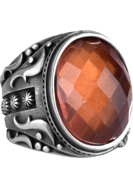 Sultanite Yapay Taş Yüzük, 925 Ayar Gümüş Yüzük, Tasarım Gümüş Erkek Yüzüğü