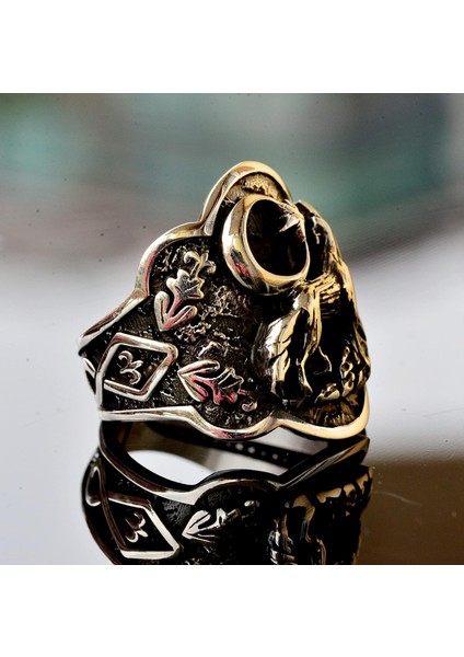 Erkek 925 Ayar Katı Gümüş Kurt Yüzük - Cesur Vahşi Yaşam Ilhamlı Erkek Yüzük fırsatları