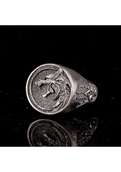 Kurt Yaban Hayatı Yüzüğü, Kurt Başlı Oksitlenmiş Yüzük, Erkek 925 Ayar Gümüş Yüzük indirimleri
