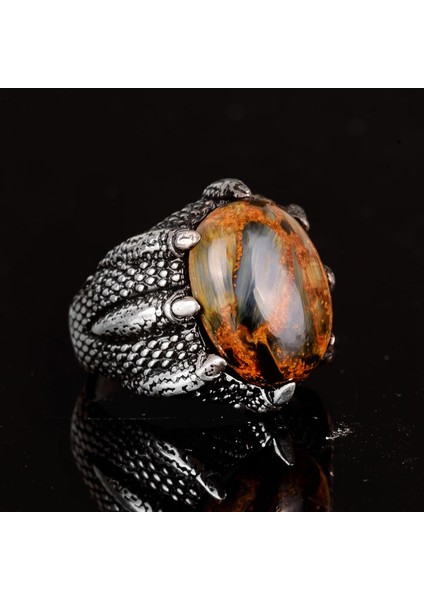 Doğal Pietersite Taş Yüzük, Pençe Yüzük, El Yapımı Erkek Yüzük, 925 Ayar Gümüş Yüzük modelleri