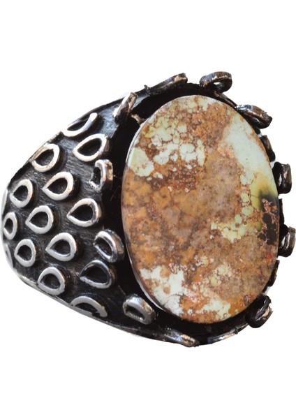 Arizona Turkuaz Taşlı Yüzük - Erkekler Için Sterlin Gümüş Yüzük