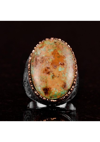 925 Ayar Gümüş Yüzük, Doğal Arizona Turkuaz Taşlı Yüzük modelleri