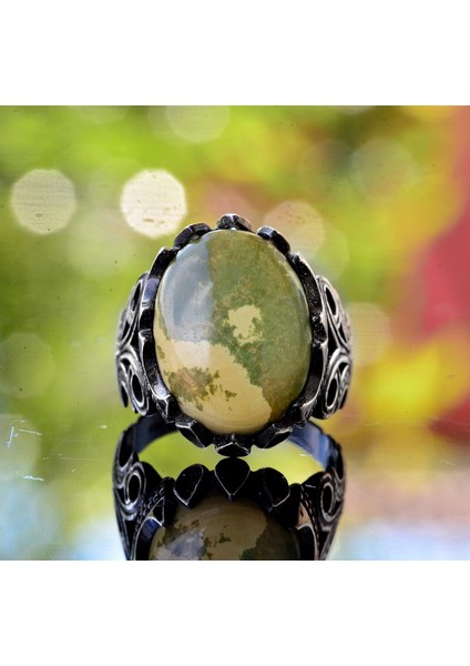 925 Ayar Gümüş Doğal Arizona Turkuaz Taşlı Erkek Yüzük fiyatları