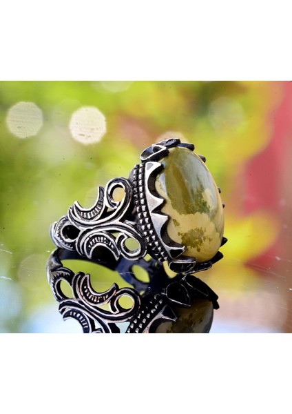 925 Ayar Gümüş Doğal Arizona Turkuaz Taşlı Erkek Yüzük fırsatları