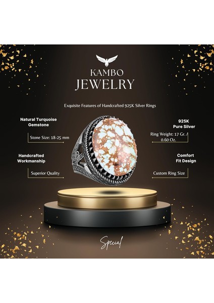 Doğal Arizona Turkuaz Taş Yüzük, Osmanlı Yüzüğü, 925 Ayar Gümüş Yüzük Erkekler Için fiyatları