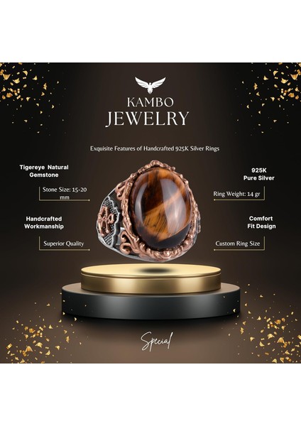 Kaplan Gözü Doğal Taş Yüzük, Çapa Yüzüğü, Denizci Erkek Yüzüğü, 925 Ayar Gümüş Yüzük (Kaplan Gözü) fiyatları