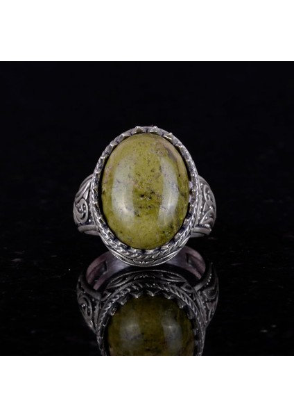 El Yapımı Unakite Taş Yüzük - 925 Ayar Sert Gümüş Erkek Yüzük - Sanatsal Tasarım fiyatları