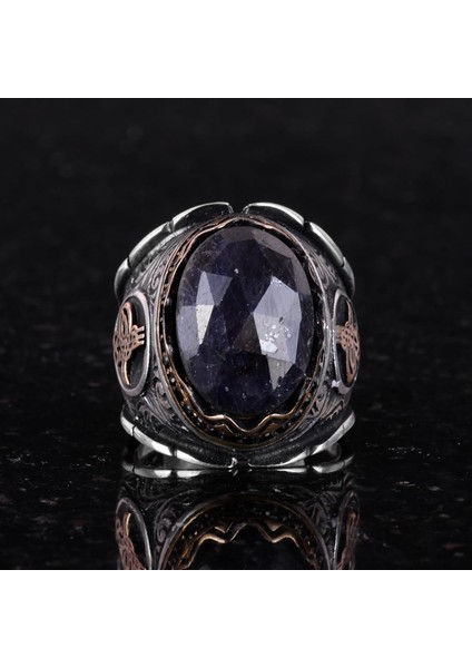Doğal Taş Mavi Safir Yüzük, 925 Ayar Gümüş Yüzük, Osmanlı Gümüş Yüzük, Farklı Yüzük modelleri