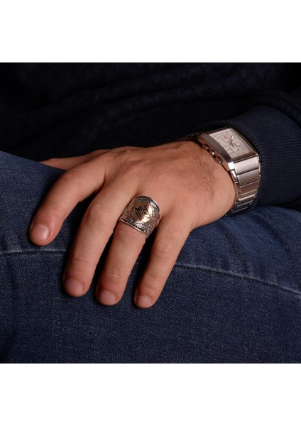 Sterling Gümüş Erkek Yüzük, Islami Yüzük, Müslüman Yüzük modelleri