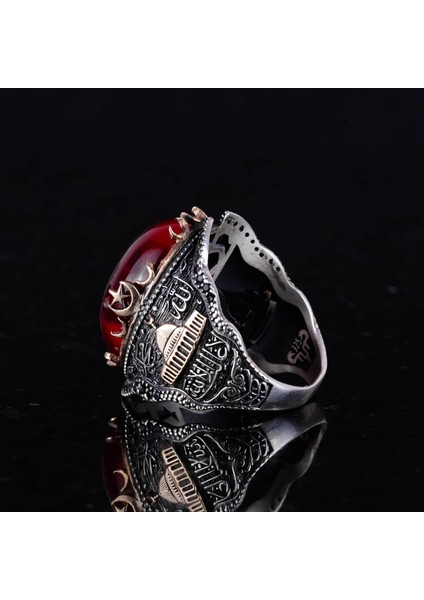 Islami Yıldız Ruby Taş Yüzük, 925 Ayar Sert Gümüş Yüzük, Farklı Yüzük indirimleri