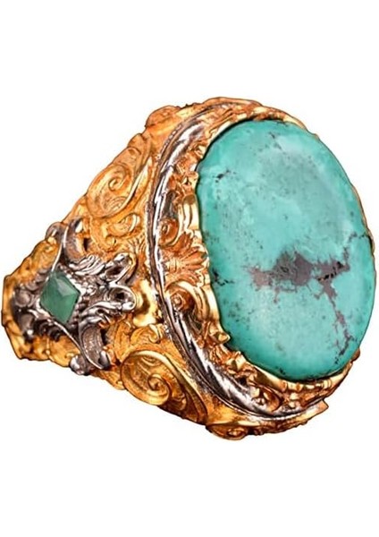 Arizona Turkuaz Taşı Yüzük, 925 Ayar Gümüş Yüzük Erkekler Için