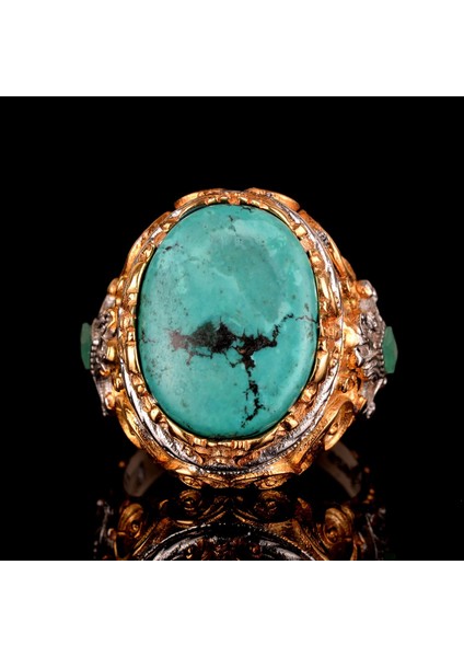 Arizona Turkuaz Taşı Yüzük, 925 Ayar Gümüş Yüzük Erkekler Için indirimleri
