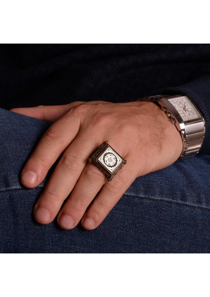 Kabbalah Yüzüğü, Davud'un Yıldızı Yüzüğü, Süleyman Mührü Yüzüğü, Erkek Sterlin Gümüş Islami Yüzük modelleri