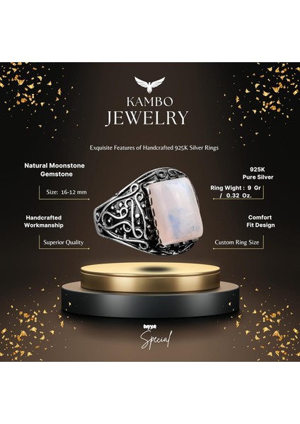 925 Ayar Gümüş Yüzük, Doğal Aytaşı Taşlı Yüzük Erkekler Için fiyatları