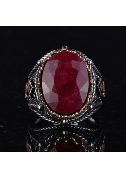 Erkekler Için Doğal Yakut Taşlı Yüzük, 925 Ayar Gümüş Yüzük fiyatları