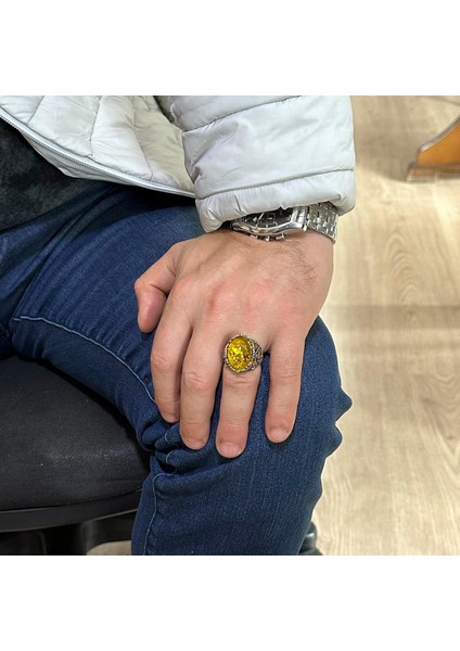 Bal Amber Yapay Taşlı Yüzük, 925 Ayar Gümüş Yüzük, Denizci Ahtapot Gümüş Yüzük - Çeşitli & Farklı Koleksiyon modelleri