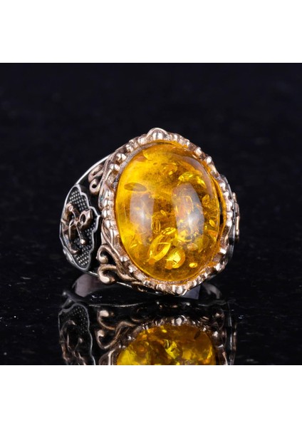 Bal Amber Yapay Taşlı Yüzük, 925 Ayar Gümüş Yüzük, Denizci Ahtapot Gümüş Yüzük - Çeşitli & Farklı Koleksiyon fırsatları